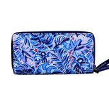 Simply Southern Women’s Blue Floral Quilted With Zipper Closure Wristlet Wallet