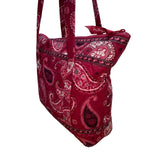 Vera Bradley Women’s Red Cotton Paisley Tote Bag With Matching Accessory Set