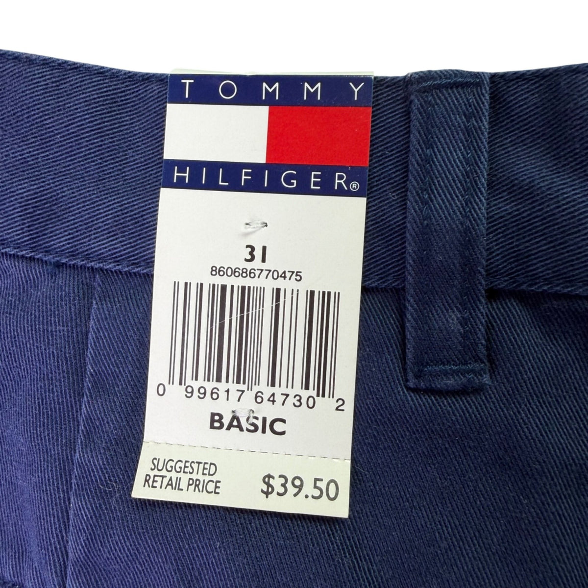 Tommy Hilfiger Mens Navy Cotton Shorts Relaxed Pleated Fit Casual Style Size 31