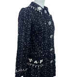 East Orient Womens Black Sequin & Pearl Embellished Jacket Size 8 Lightweight