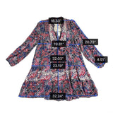 By Anthropologie Womens Multicolor 100% Viscose Printed Long Sleeve Mini Dress S