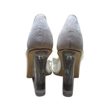 Fashion Nova Women’s Transparent & Nude Wedge Pointed Toe Slip-On Heels Size 7.5