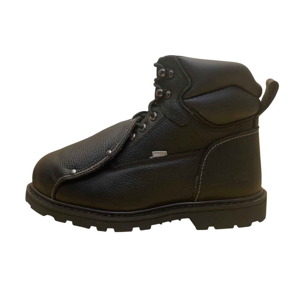 Iron Age Mens Black Leather Work Boots ASTM Steel Toe Slip-Resistant Size 10M
