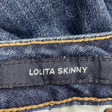 Lucky Brand Womens Blue Cotton Blend Lolita Skinny Frayed Hem Jeans Size 4/27