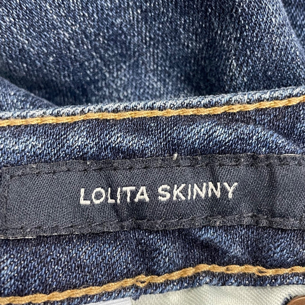 Lucky Brand Womens Blue Cotton Blend Lolita Skinny Frayed Hem Jeans Size 4/27