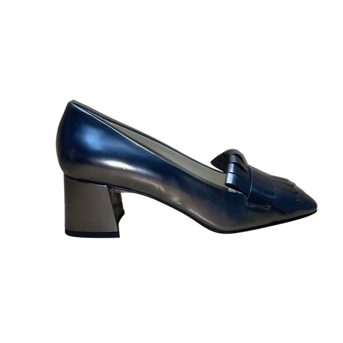 Hobbs Women’s Bronze Ruby Fringe Court Leather Square Toe Block Heel Size US7