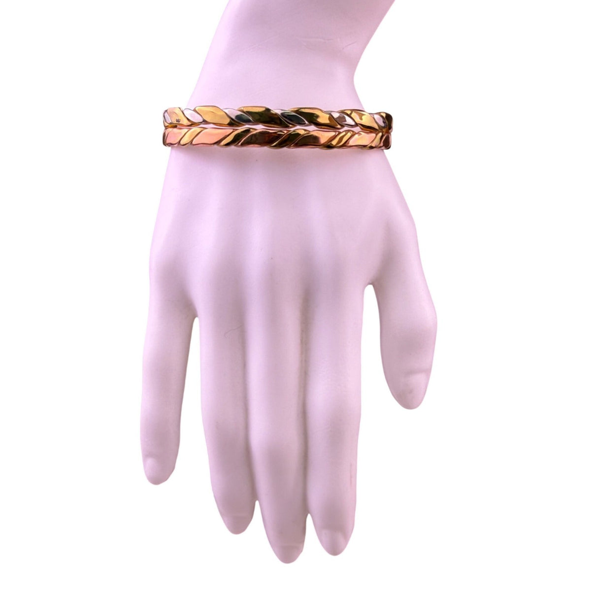 Sergio Lub Womens Mixed Metal Bracelet Twisted Braided Silver Copper Magnetic