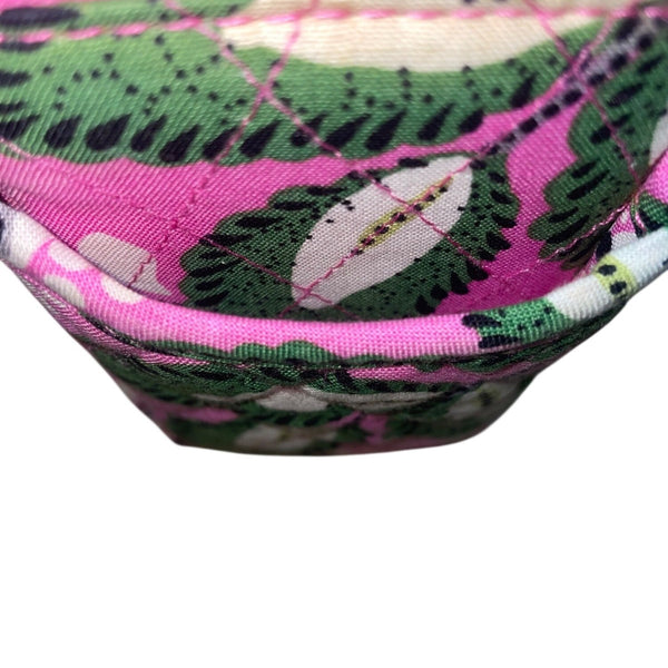Vera Bradley Women’s Pink & Green Quilted Floral Print Adjustable Crossbody Bag