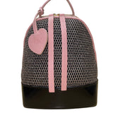 Furla Women’s Pink & Black Mesh & Rubber Blend Heart Backpack
