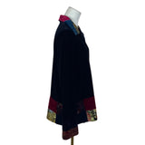 Vintage Notations Womens Black Velvet Button-Up Jacket Size  XL