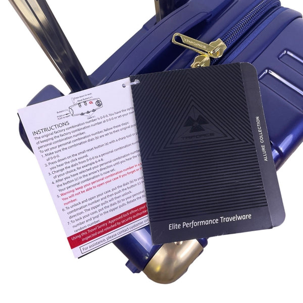 Triforce Unisex Blue Aluminum 2-Piece Luggage Set With Spinner Wheels & TSA Lock