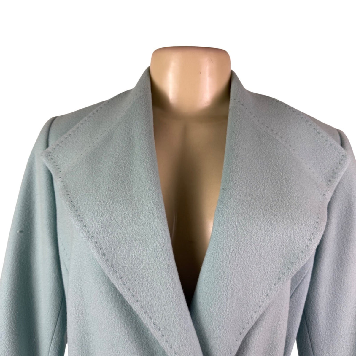 Louben Womens Mint Wool & Cashmere Blend Belted Blazer Coat Size 4