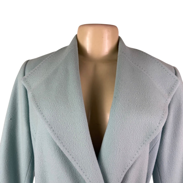 Louben Womens Mint Wool & Cashmere Blend Belted Blazer Coat Size 4