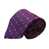 Cruise Club Mens Burgundy Microfiber Tie Purple Patterned Handmade Necktie