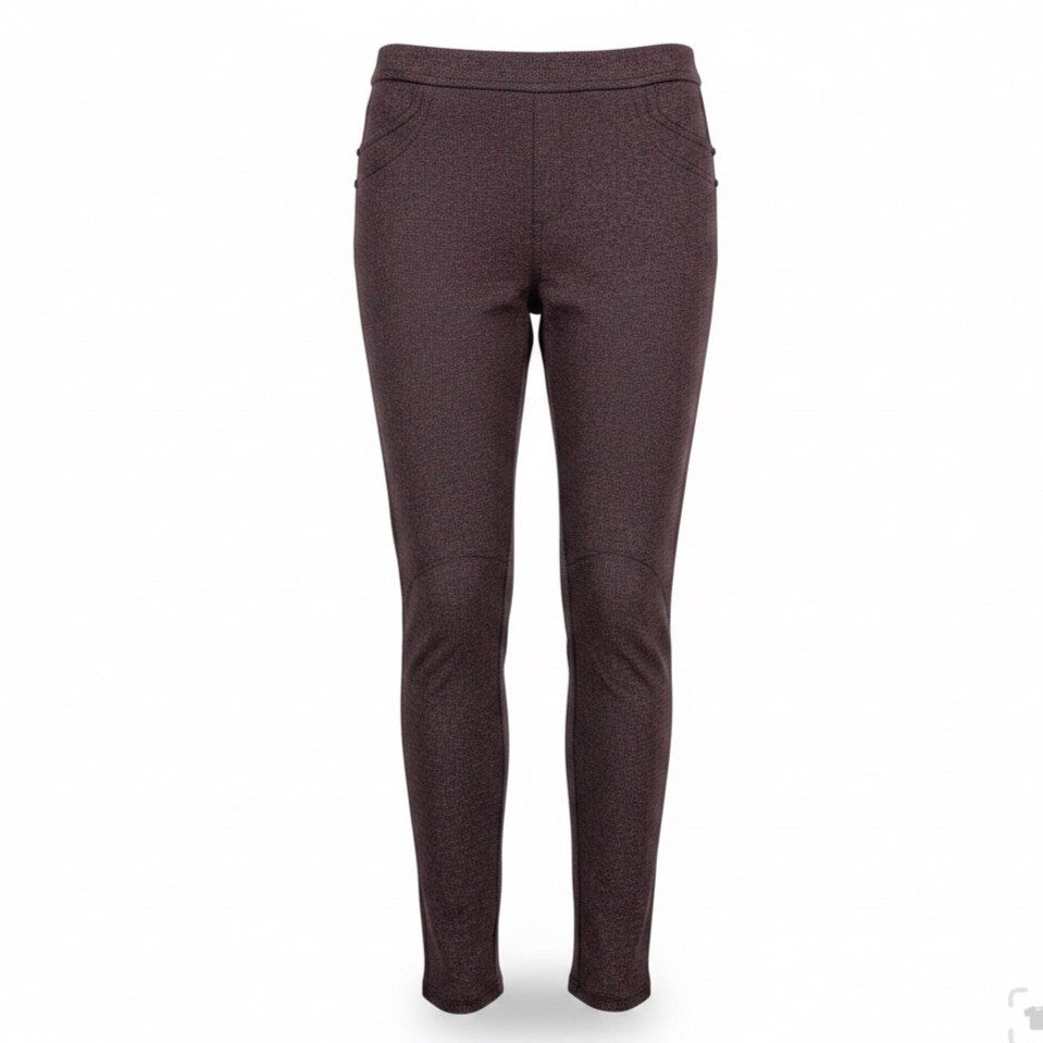 Sanctuary Womens Burgundy Stretch Pants With Geometric Pattern Size S