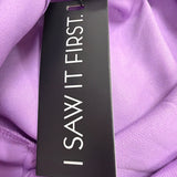 I Saw It First Womens Purple Dress Balloon Sleeves Tie-Front Size UK14 US10