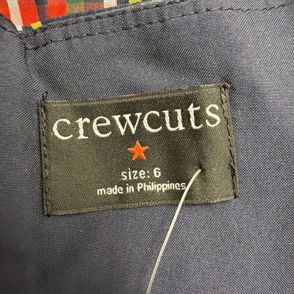 Crewcuts Girls Multicolor Plaid Polyester Puff-Sleeve Ruffle Dress Size 6