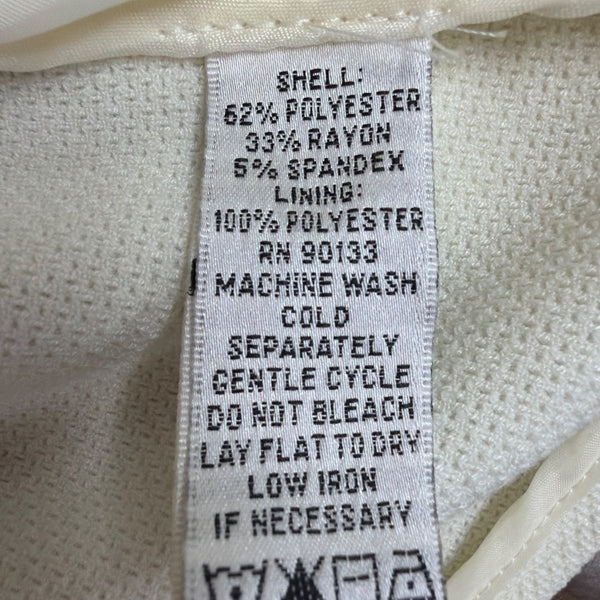Joan Rivers Womens Ivory Blazer Jacket Large Textured Gold Button Design