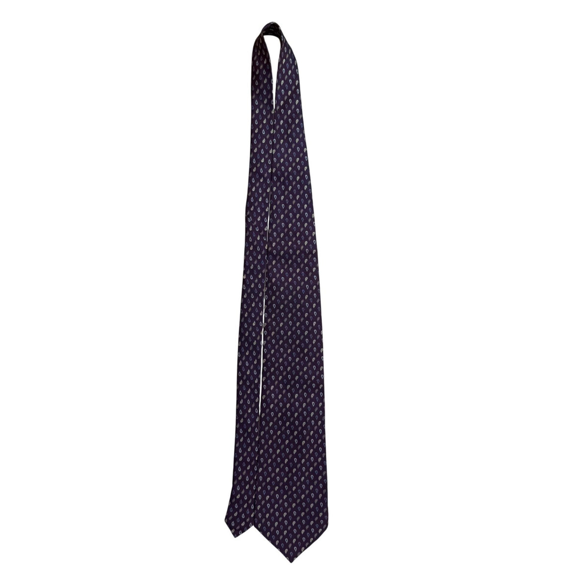 Claiborne Mens Burgundy Silk Paisley Necktie Classic Pattern 