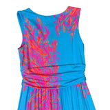 Lilly Pulitzer Womens Aqua Pink Rayon Spandex Floral-Print Maxi Dress Size XS