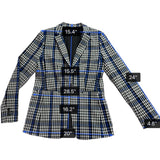 Banana Republic Womens Blue Black Plaid Pants Suit - Blazer & Slim Fit Sz 4 & 6
