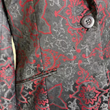 Classiques Entier Women's Black and Burgundy Floral Blazer Size 8 (EUR 38)
