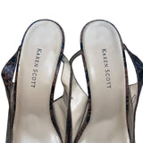 Karen Scott Women’s Brown & Black Leather Snake Print Square toe Pumps Size 8M
