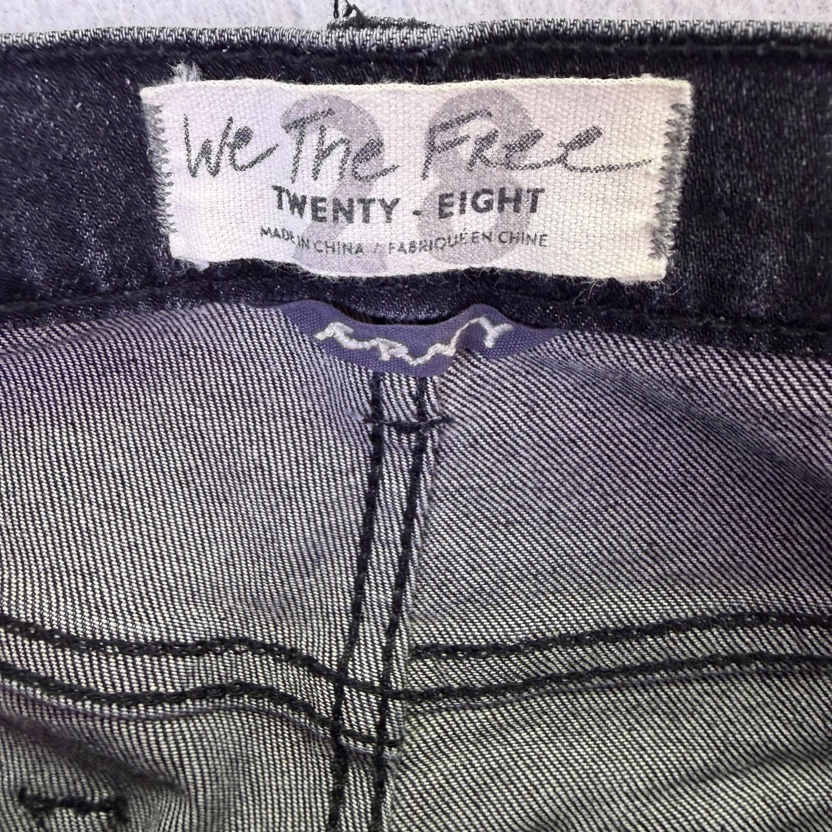 We The Free Womens Black Cotton Blend High-Waisted Button-Fly Skinny Jeans Sz 28