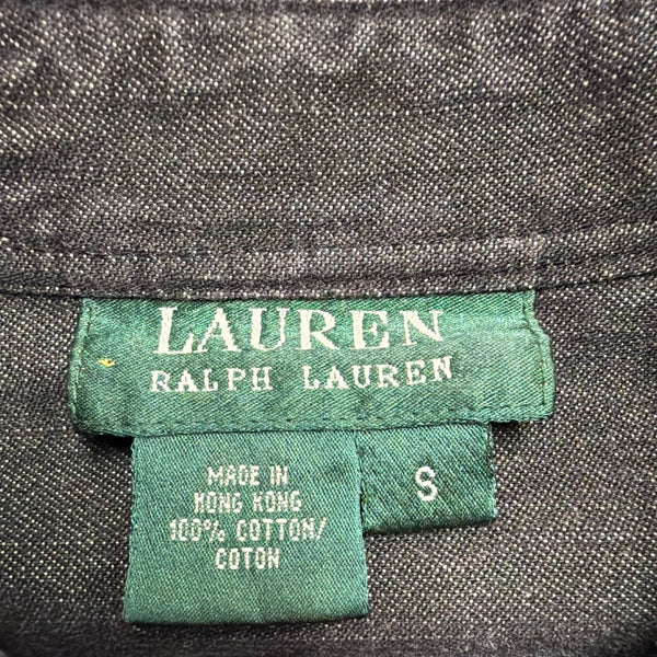 Lauren Ralph Lauren Womens Long Sleeve Button-Up Shirt W/ Embroidered Sz S