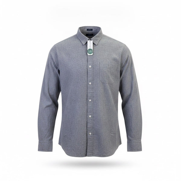 Even Tide Mens Gray Cotton Long Sleeve Button-Up Shirt Size L
