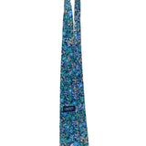 Liberty Mens Blue Floral 100% Cotton Neck Tie Adjustable Made In USA