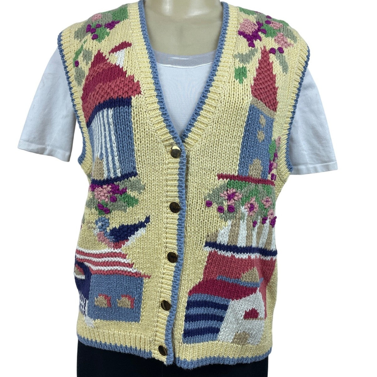 Orvis Women’s Yellow Knitted Vest Sz M