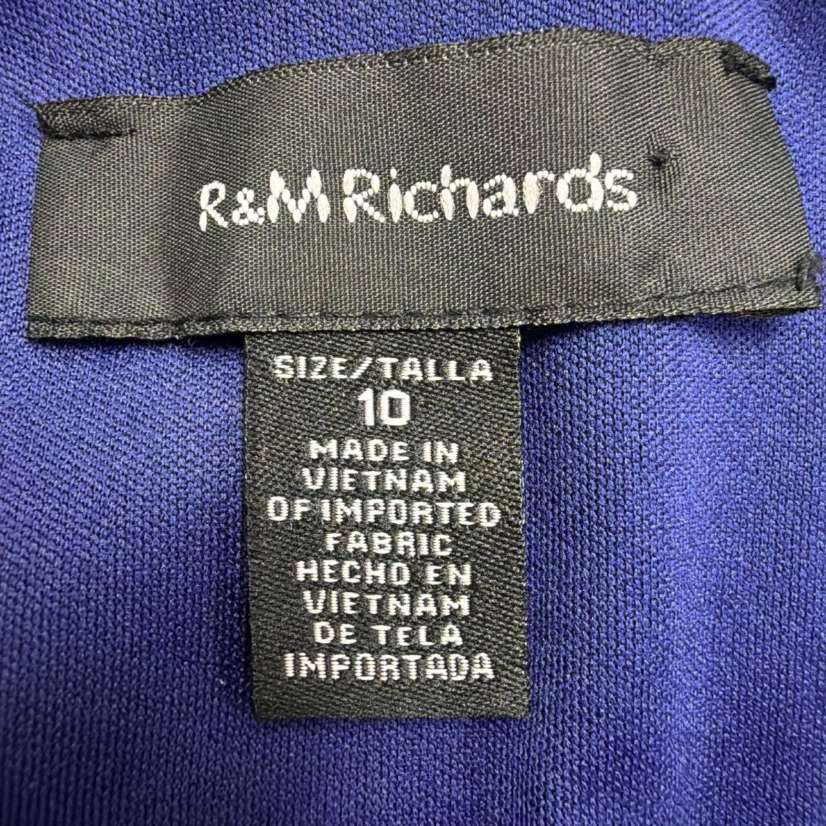 R&M Richards Womens Royal Blue 2-Piece Sleeveless Dress & Jacket Size 10