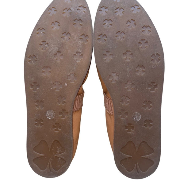 Lucky Brand Women’s Brown Leather Elastic Strap Walnen Ballet Flat Size 8M