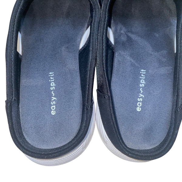 Easy Spirit Women’s Black & White Slip-On Comfort Setinez 2 Sandals Size 7.5M