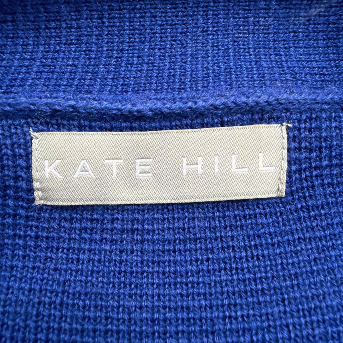 Kate Hill Womens Blue Merino Double-Breasted Sweater Jacket Size S