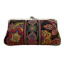 Vera Bradley Women’s Black Floral Quilted Fabric With Snap Closure Clutch Purse