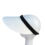 Chicos Womens Black & White Spandex Wide Brim Sun Visor Adjustable Fit
