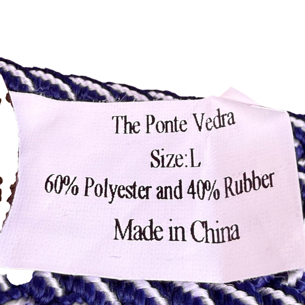 Roostas Mens Navy Woven Stretch Belt With Leather Accents Large Polyester-Rubber