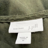 J Jill Womens Olive Linen Tank Shift Dress Sleeveless Relaxed Fit Size M