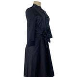 Elie Tahari Women’s Navy Blue Lace-Detail Dress With Bow-Tie Waist