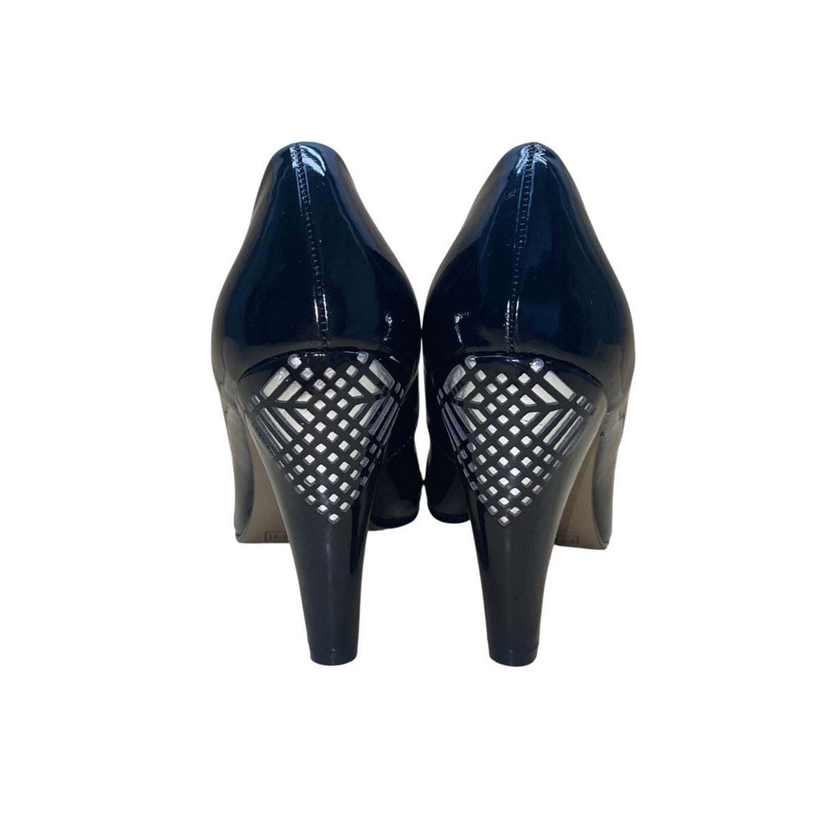 Bellini Women’s Black Patent Leather Laser Cut Pointed-Toe Trina Heels Size 8.5W