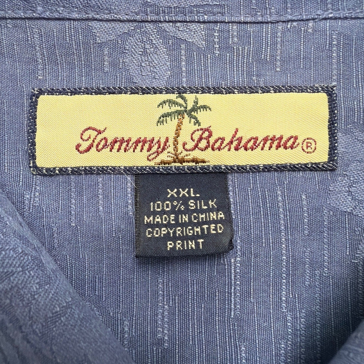 Tommy Bahama Mens Blue Yellow 100% Silk Hawaiian Button-Up Shirt Sz XXL