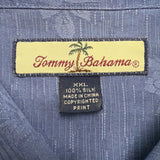 Tommy Bahama Mens Blue Yellow 100% Silk Hawaiian Button-Up Shirt Sz XXL