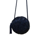 Carolyne Barton Women’s Blue Beaded With Tassel Night Crossbody Bag