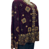 Vtg Adrianna Papéll Women’s Red Volero Velvet with Sequin Beads Sz XS