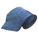 Neo Bill Blass Mens Blue Silk Patterned Necktie Diamond Motif Made In Mexico