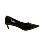 Lulus Womens Black Patent Pointed Toe Kitten Heels Elegant Pump Shoes Sz 9