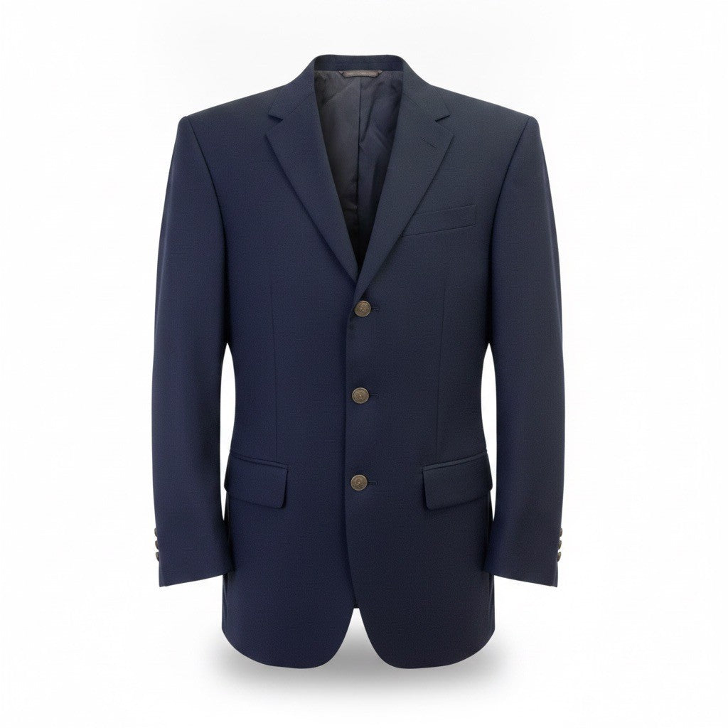 Nautica Mens Navy Polyester Blazer Single Breasted 3-Button Jacket 
