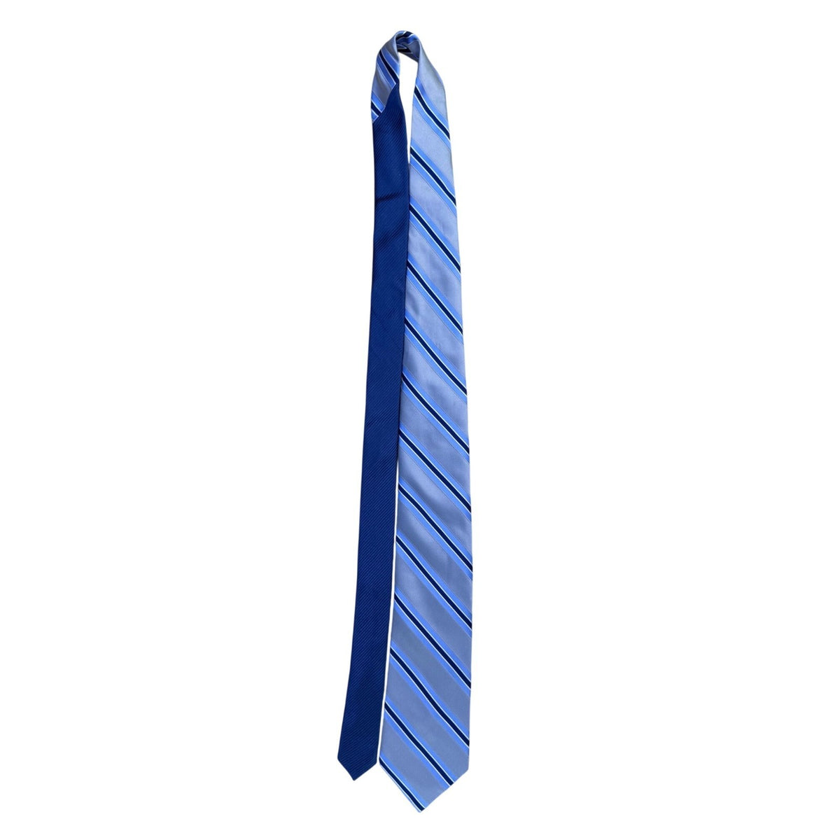 Tommy Hilfiger Mens Blue Striped 100% Silk Necktie Classic Style Office Wear